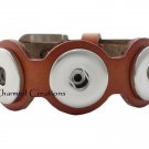 Interchangeable Snap Bracelet With Buckle Clasp In Burnt Orange 18mm Snaps