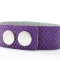 Purple Faux Snake Skin Interchangeable Snap Bracelet Holds 3 18mm Snaps