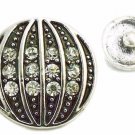 Interchangeable Button Snap Jewelry Ribbed Rhinestone Charm 18m 267