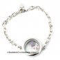 10pc Lot 25mm Mini Plain Round Floating Charm Locket Chain Link Bracelet