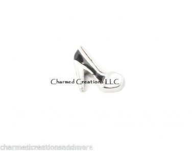 Black & White High Heel Stiletto Shoe Floating Charm For Glass Memory Lockets
