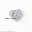10pc Lot Little Sister Purple Heart Floating Charm For Glass Memory Locket