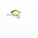 GOLD TONE Graduation Cap Hat Graduate School Floating Charm For Lockets