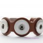 Interchangeable Snap Bracelet With Buckle Clasp In Cognac Brown 18mm