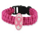 Pink Ribbon Paracord Bracelet Great For Camping Fishing Hiking Shelter Survival