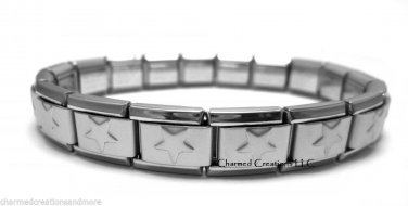 9mm Italian Charm Matte Stainless Steel Starter Bracelet Celestial Space Star
