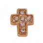 Floating Charm For Glass Memory Locket Necklace Gold Tone CZ Cross Religious