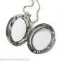 5pc Lot Mini 25mm Round CZ Silver Tone Floating Charm Memory Locket Necklaces