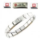 Unit 500 Insulin Pump Diabetic Alert Caduceus Medical 9mm Italian Charm Bracelet