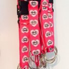 18pc Lot Hot Pink Skull And Cross Bones Halloween Lanyards With O Ring Key Chain