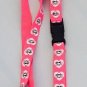 18pc Lot Hot Pink Skull And Cross Bones Halloween Lanyards With O Ring Key Chain