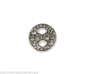 10pc Theta Crystal Ancient Greek Initial Floating Charm For Glass Memory Locket
