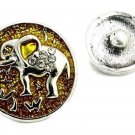 Interchangeable Button Snap Jewelry Elephant Animal Rhinestone Charm 18mm #251