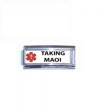 Medical Alert Taking MAOI 9mm Italian Charm Superlink For Your ID Bracelet