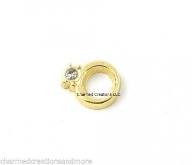 10pc Lot Gold Tone Wedding Ring Engagement Floating Charm For Memory Lockets