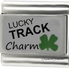 Lucky Track Charm With Green Clover Good Luck 9mm Italian Charm Modular Link