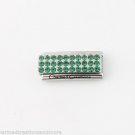 9mm Italian Charm Stainless Steel May Dark Green Super Link Birthstone