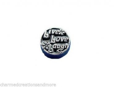 10pc Lot Circle Live Love Laugh Floating Charm For Glass Memory Locket Necklace