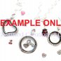 5pc Wholesale Lot Plain Silver Tone Heart Floating Charm Memory Locket Bracelet