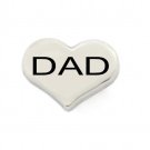 Silver Tone Love Heart Dad Floating Charm For Our Glass Memory Locket Necklaces