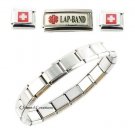 LAP-BAND Caduceus Star Medical Alert Super Link 9mm Italian Charm Bracelet