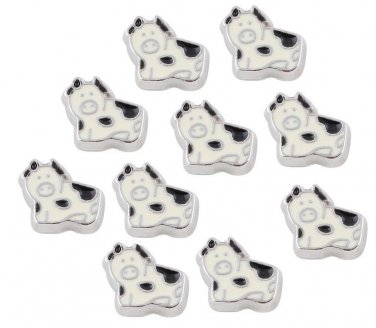 10pc Piggy Pot Belly Pig Piglet Farm Animal Floating Charm For Locket Necklace