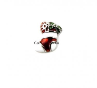 Red And White Christmas Stocking Holiday Decoration Charm For Floating Lockets