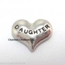 10pc Daughter Silver Tone Heart Love Floating Charm For Glass Memory Lockets