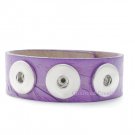 Floral Embossed Interchangeable Snap Bracelet In Purple Hibiscus Fits 18mm Charm