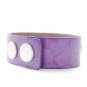 Floral Embossed Interchangeable Snap Bracelet In Purple Hibiscus Fits 18mm Charm