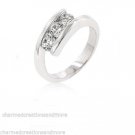 NWT 3 Stone Classic Audrey Engagement Wedding Ring White Gold Bond Size 6 7 8 9