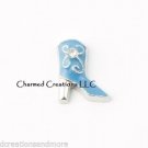 10pc Lot Blue Cowboy Cowgirl Boots Shoe Floating Charm For Memory Locket