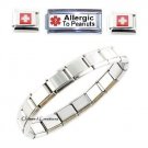 Allergic To Peanuts Medical Alert Super Link 9mm Italian Charm Starter Bracelet