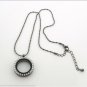5pc Wholesale Lot 25mm Round CZ Gun Metal Floating Charm Memory Locket Necklace