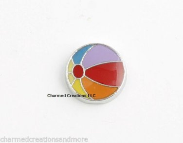 Floating Charm Colorful Beach Ball Volleyball For Glass Memory Locket Necklace