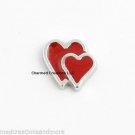 10pc Lot Red Double Heart Love Floating Charm For Glass Memory Locket