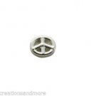 10pc Lot Peace Sign Silver Tone Floating Charm For Glass Memory Locket Necklace