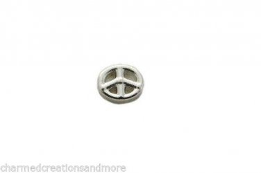 10pc Lot Peace Sign Silver Tone Floating Charm For Glass Memory Locket Necklace