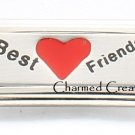 Best Friends Superlink For 9mm Italian Charm Bracelets Matte Heart Laser Link