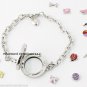 10pc Lot 25mm Mini Round Floating Charm Locket Bracelet With Crystals Reversible