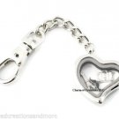 5pc Wholesale Lot Plain Heart Floating Charm Memory Locket Key Chains