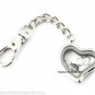 5pc Wholesale Lot Plain Heart Floating Charm Memory Locket Key Chains