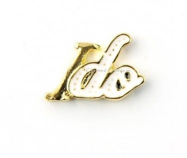 10pc Lot I Do Bride Bridal Wedding Shower Gold Tone Floating Charm For Lockets