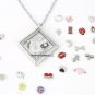 10pc Lot Silver Cherry With Clear Cystals Fruit Floating Charm For Memory Locket