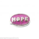 10pc Lot Pink HOPE Awareness Floating Charm Glass Memory Locket Necklace