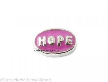 10pc Lot Pink HOPE Awareness Floating Charm Glass Memory Locket Necklace
