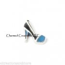 10pc Blue & Black High Heel Stiletto Shoe Floating Charm For Memory Lockets