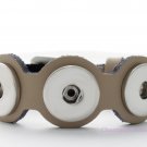 Beige Interchangeable Snap Bracelet With Buckle Clasp Holds 3 18mm Snap Charms