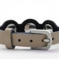 Beige Interchangeable Snap Bracelet With Buckle Clasp Holds 3 18mm Snap Charms