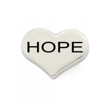 10pc Lot Hope Silver Tone Heart Floating Charm For Glass Memory Locket Necklace